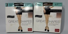 2 Pair No Nonsense Great Shapes-Size B- Beige Mist-and Black Made in US