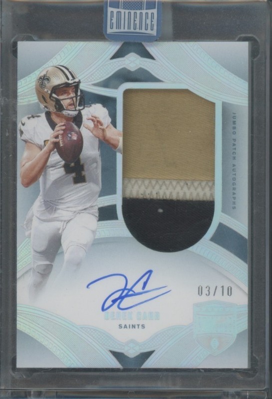 2024 Panini Eminence Football Derek Carr #JPA-DCR Game Used Patch Auto /10