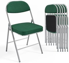 Metal Frame, 6 Pack Folding Chairs with Padded Seat Backrest