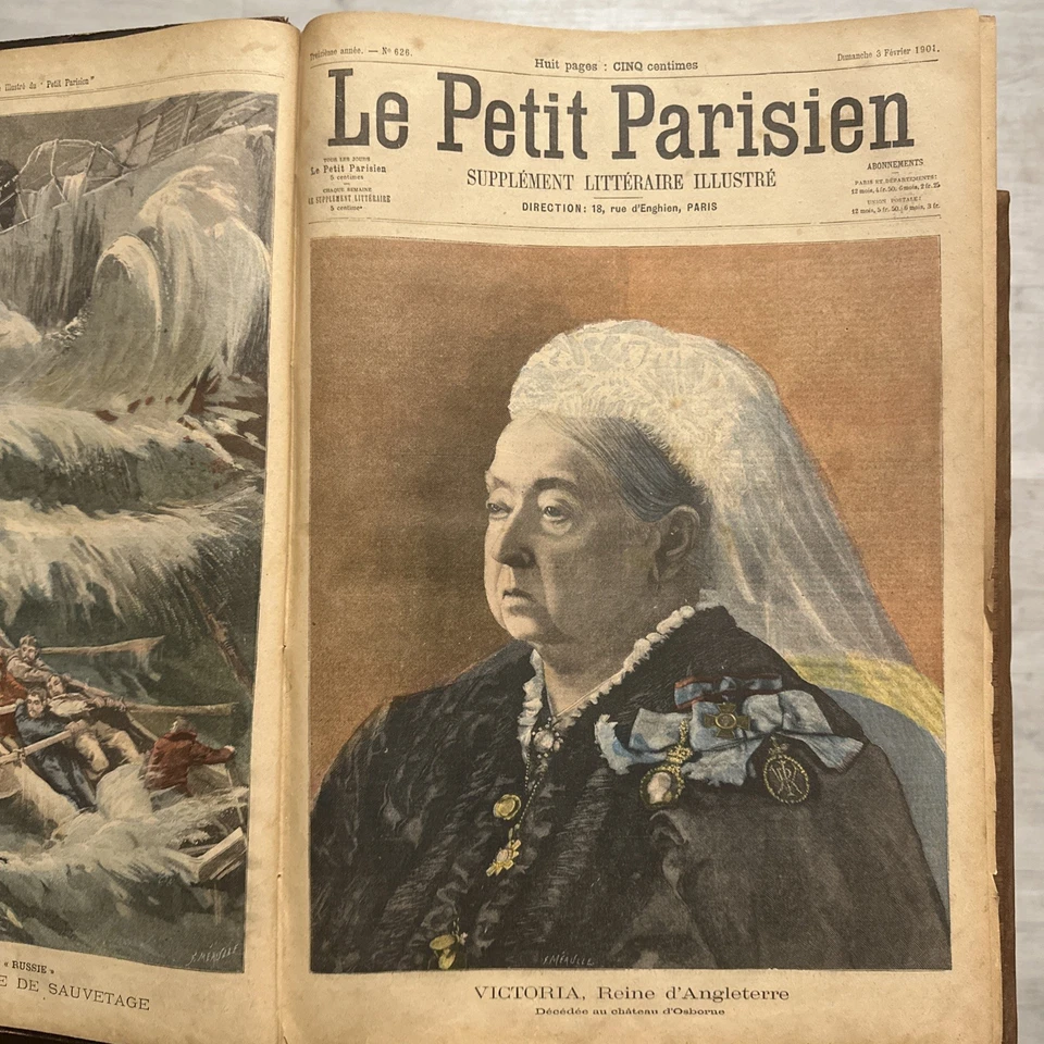 Journal Le Petit Parisien Illustré. Année 1901 complète, album relié, 416 pages - Photo 2/4
