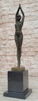Sammlerstück Bronze Statue Demetrius Chiparus Romanin Auf Marmor Tänzer Dekor