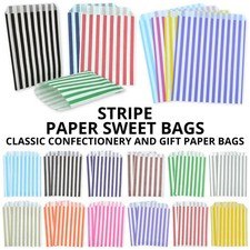 Paper Sweet Bags Stripe ? Candy Retail Wedding Birthday Party Treat Goodie Bag