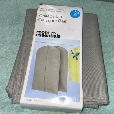 Room Essentials Collapsible Garment Bag Protects Clothes 2 Pack New
