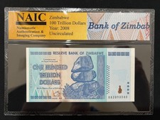 Zimbabwe One 100 Trillion Dollar Bill Banknote Money COA Authentic Certified