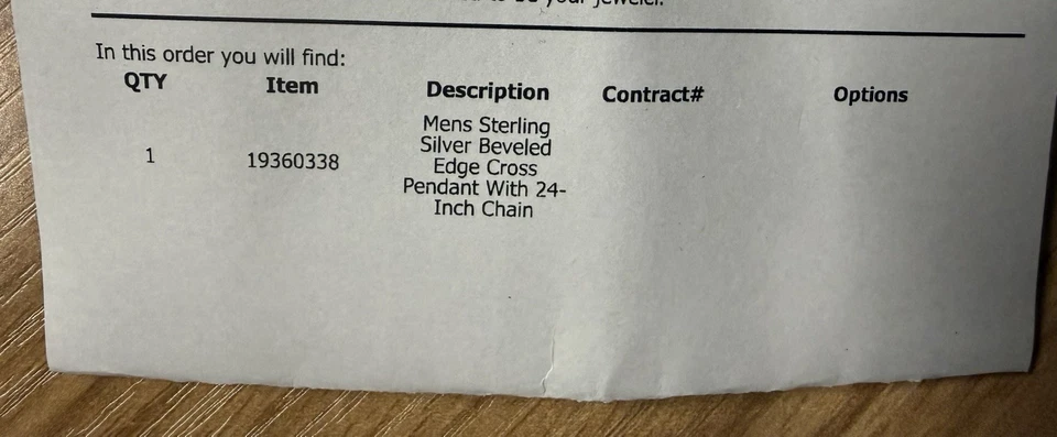 Colgante Cruz Cañas Plata de Ley 925 Borde Biselado con Cadena de 24 Pulgadas Foto 3 de 4