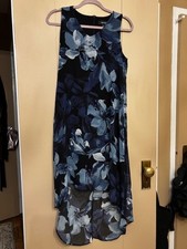 KAREN KANE - HIGH LOW CHIFFON DRESS - Blue Floral - MEDIUM