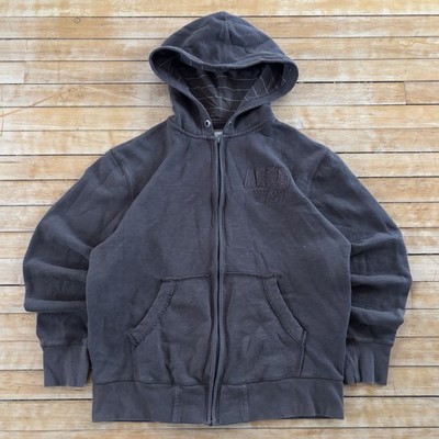 VTG Aeropostale Full Zip Hoodie Sweatshirt Size Large Brown y2k Surf Skate Aero