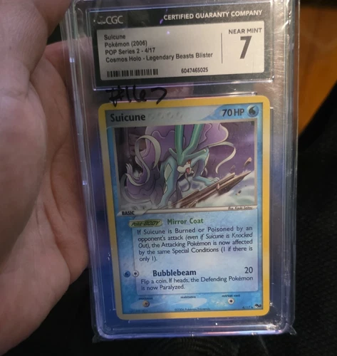 Pokémon Suicune CGC 7 POP Series 2 4/17 Cosmos Holo English 2006