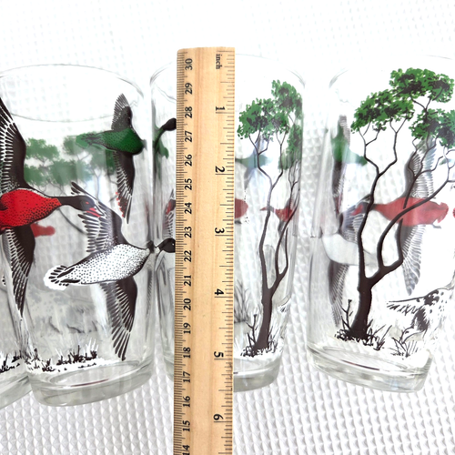 Lot of 4 Vintage Hunting Dog & Duck Hi Ball Water Drinking Glasses 5.5" Tall - Picture 9 of 9