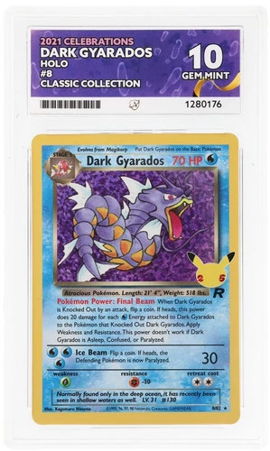 ACE Perfect 10 Dark Gyarados 8/82 Celebrations Gem Mint Pokemon