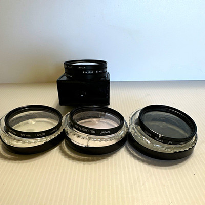 Vivitar Hoya 52mm Circular Clear Filter Lot Skylight (1B) UV(0) PL for Camera