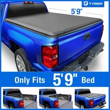 Fit 15-18 Silverado/Sierra 5'9" Bed Soft Roll-up Tonneau Cover TYGER T1