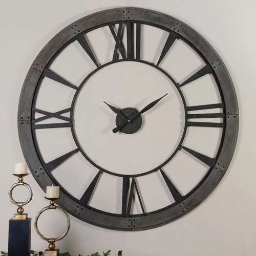 Uttermost 06084 Bronze Ronan Large Rustic Wall Clock - Picture 5 of 5