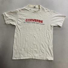 Vintage 80s Converse Tee Shirt Men’s Large Fits Medium White Made in the USA Tee