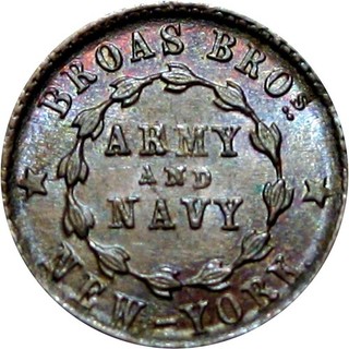 1863 New York City Civil War Token Broas Bros Army And Navy