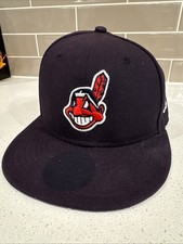 Cleveland Indians MLB Chief Wahoo Authentic on field New Era 59Fifty Hat 7 1/4