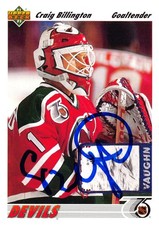 Craig Billington autographed Hockey Card New Jersey Devils 1992 Upper Deck #559