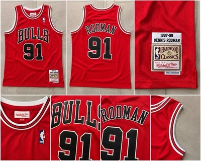 Mitchell & Ness Hardwood Classics Swingman Chicago Bulls Rodman #91 Trikot M Rot
