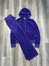 Juicy Couture Tracksuit Y2K Rap Full Zip Purple Velour Women Size M