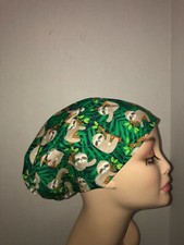 EURO SCRUB HAT Sloth Tree Hugger OR Surgical Cap CRNA CNOR Chef CORT Vet MD