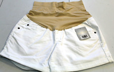 a:glow, Maternity White Cotton Blend Boyfriend Shorts Sz 2, NWTS.Retail 40.00