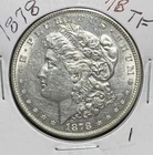 1878 7/8 MORGAN SILVER DOLLAR,  STRONG, AU DETAILS