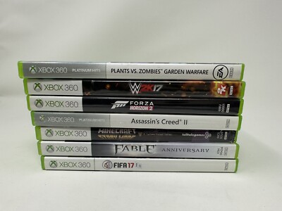 Lot of  7 Xbox 360 Games Minecraft Fifa 17 Forza Horizon 2 Assassin's Creed II