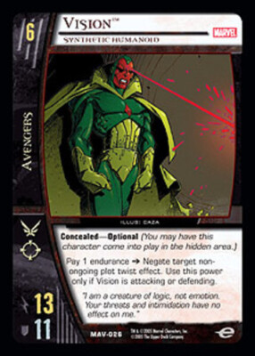 VS System: Vision, Synthetic Humanoid [Played] Marvel The Avengers TCG CCG Class