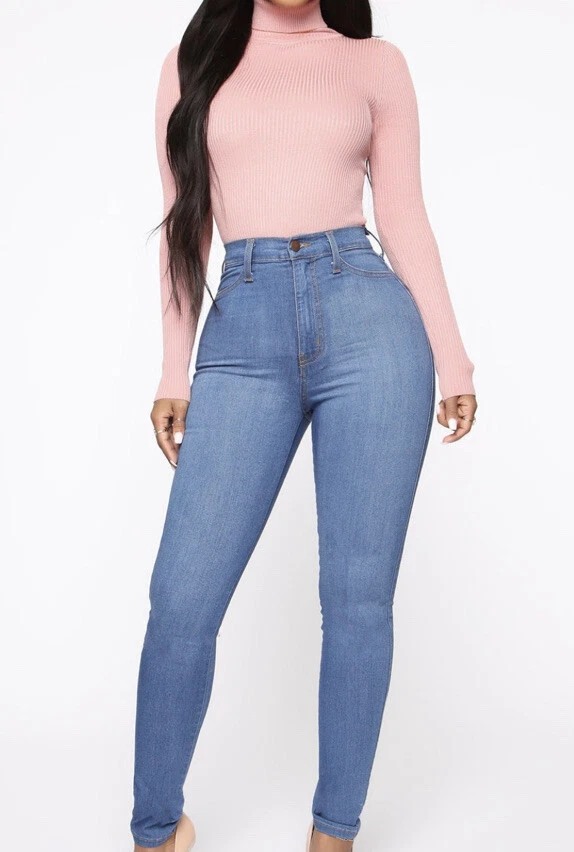 Classic High Waist Skinny Jeans - Light Blue Wash