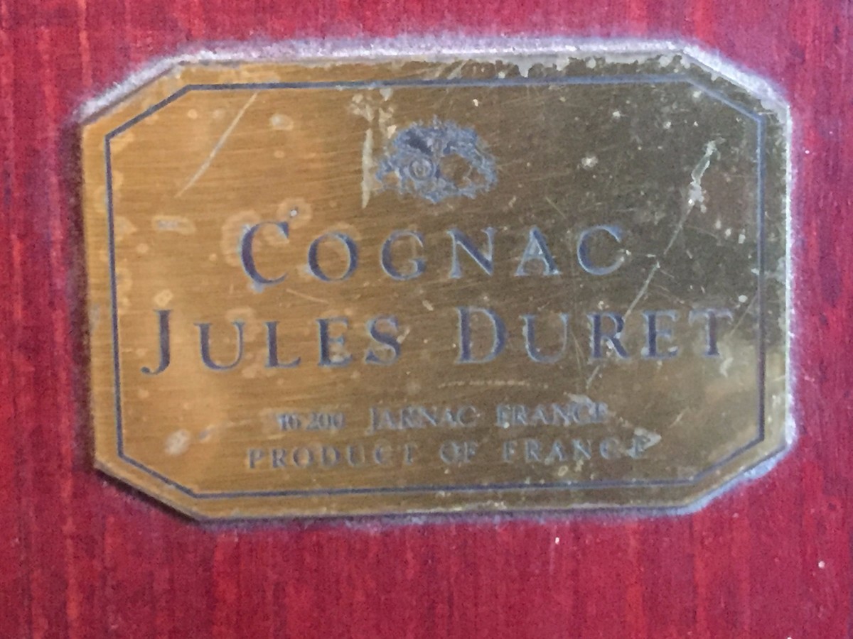 Vintage Wooden Box Advertising Jules Duret Cognac Jarnac