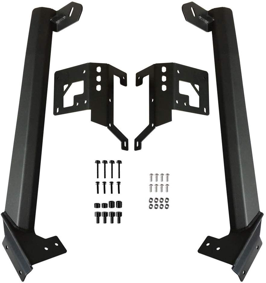 Fixation rampe LED 50-52 pouces avec supports pour phares de bas de baie en acier noir