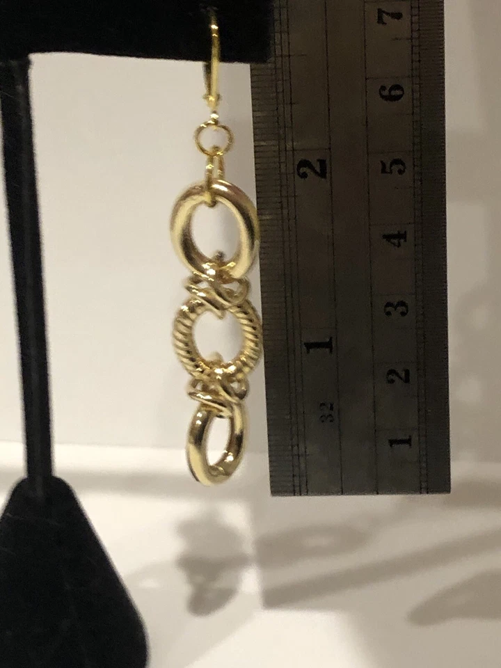 Palanca trasera de oro macizo de 14k con magnífico oro de 14k con núcleo de plata gotas ovaladas Foto 4 de 4