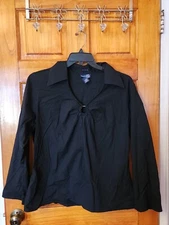 Venezia Jeans Woman Blouse Black Sleeves Cotton 96% Size 18/20 NWOT 