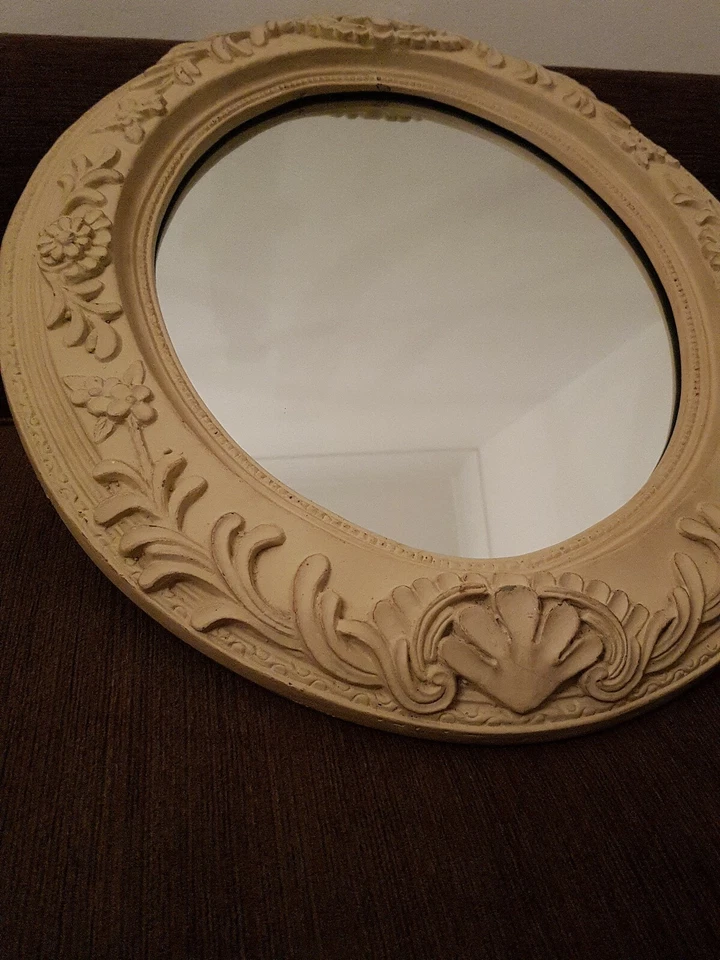 Cream Shabby Chic Mirror Floral Design Vintage - Image 2 of 4