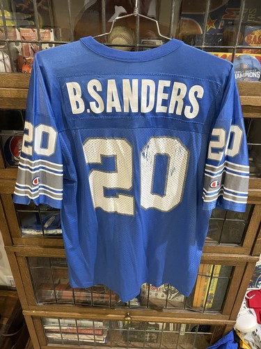 VTG Barry Sanders #20 Detroit Lions Blue CHAMPION Football Jersey SZ 48 - Cool - Picture 19 of 19