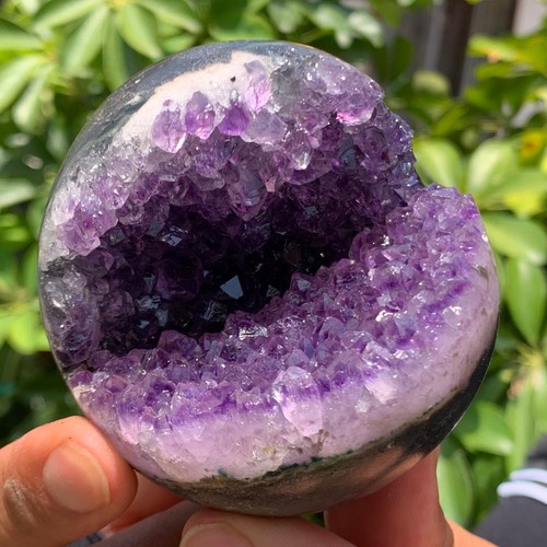 393G Natural Uruguayan Amethyst Quartz crystal open smile ball therapy - 第 9/13 張圖片