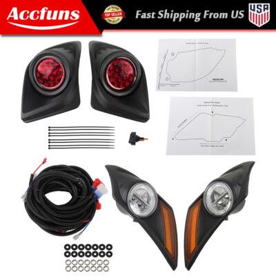 12V LED Headlight Taillight Light Kit For Yamaha Drive2 Golf Cart 2017-Up New