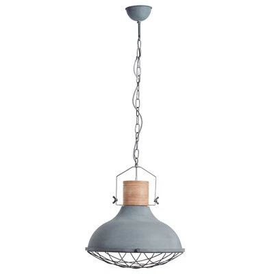 Pendel Industrie Lampe Leuchte Vintage Retro Fabrik EMMA Ø33 cm grau E27 dimmbar - Bild 1 von 4
