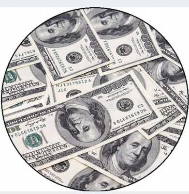 Geld Essbar Dollars Cash Money Tortenaufleger Torte Party Zuckermasse + TEXT