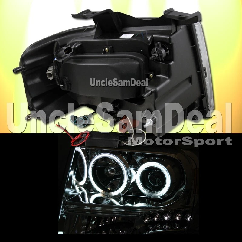 PARA FORD EXPEDITION X 07-13 HALO BRILLANTE TRANSPARENTE PROYECTOR FAROS CROMADOS PAR Foto 2 de 2
