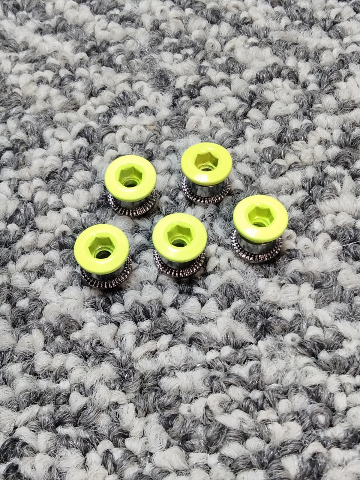 Chainring Bolts Single Speed 5 Bolts  Old School Bmx Day Glo Yellow