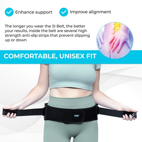 Sacroiliac SI JOINT Hip Belt Pelvic Lumbar Lower Back Pain Relief For Men Women - Picture 3 of 14