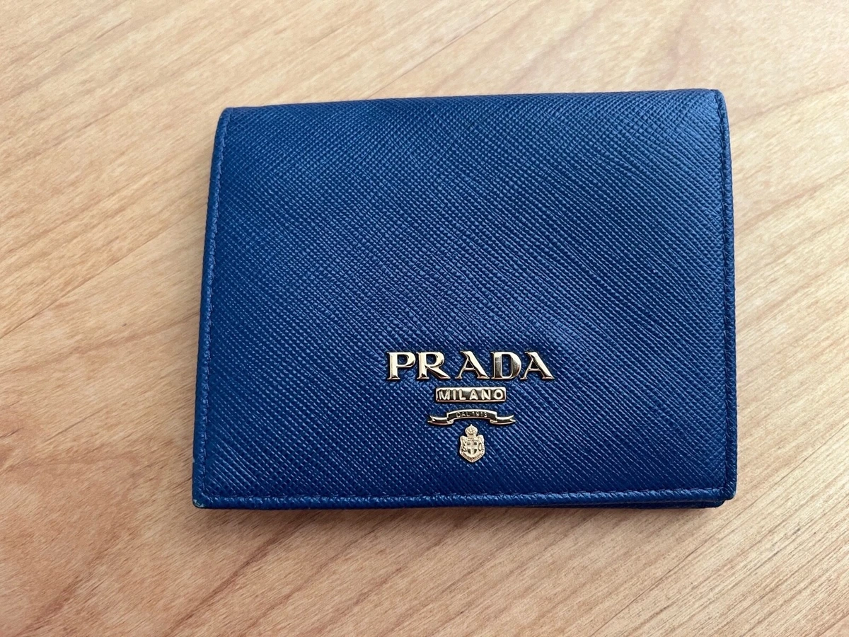 NEW Prada Wallet Small Saffiano Leather Navy