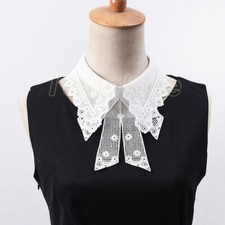 Women Hollow Floral Lace Fake Collar Detachable Shirt False Collar Lapel Fashion