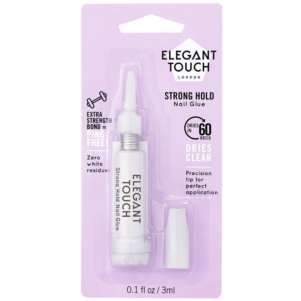 Elegant Touch Precision Strong Hold Nail Glue with a Thin Extended Tip - 3ml