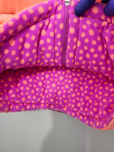 Columbia Vest Girls L Pink Purple Puffer Zip Reversible Softshell Fleece Pkts - Picture 11 of 21
