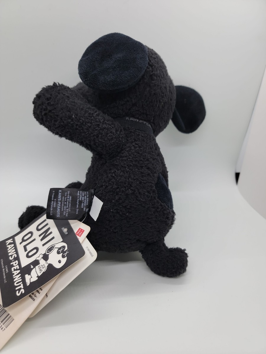 KAWS Uniqlo Peanuts Snoopy Plush Small Black 2017 With Tags