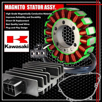 FOR 11-16 NINJA 1000/Z1000 MAGNETO COIL STATOR+VR VOLTAGE REGULATOR+GASKET ASSY