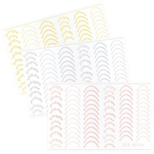 French Nailart Nagel Sticker Smile Line Set 3 B&ouml;gen rose gold silver Manik&uuml;re