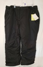 Sz 3X Men"s insulated black snow/ski pants. All in Motion. Adjustable waist, New